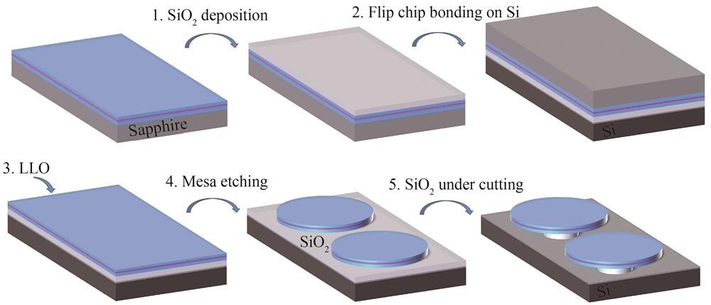 Fabrication processes of the GaN based microcavity on Si