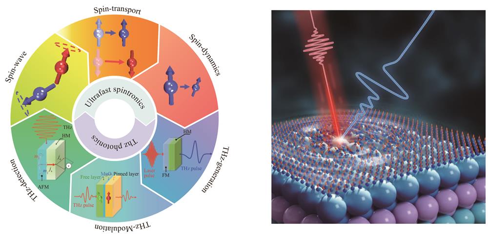 Research framework and diagram of ultrafast spin-based terahertz photonics