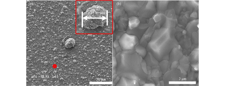 Surface micromorphology of Cr-coated Zr-4 alloy sample