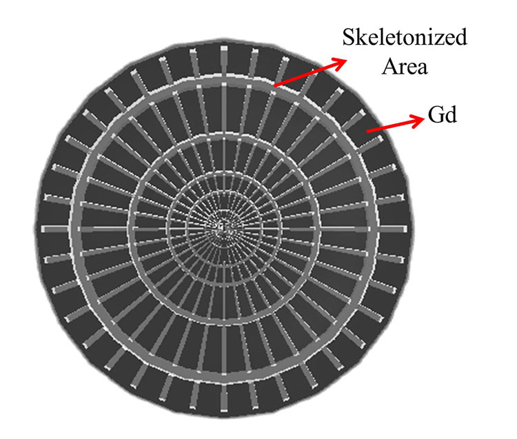 Diagram of Siemens star indicator model for thermal neutron imaging