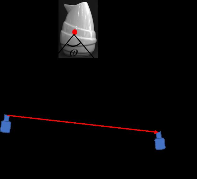 Schematic representation of parallax angle parameterized feature points