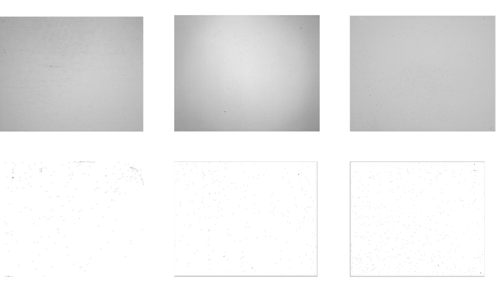 Set 1~Set 3 focal plane device responsivity (top) and blind pixel distribution map (bottom)