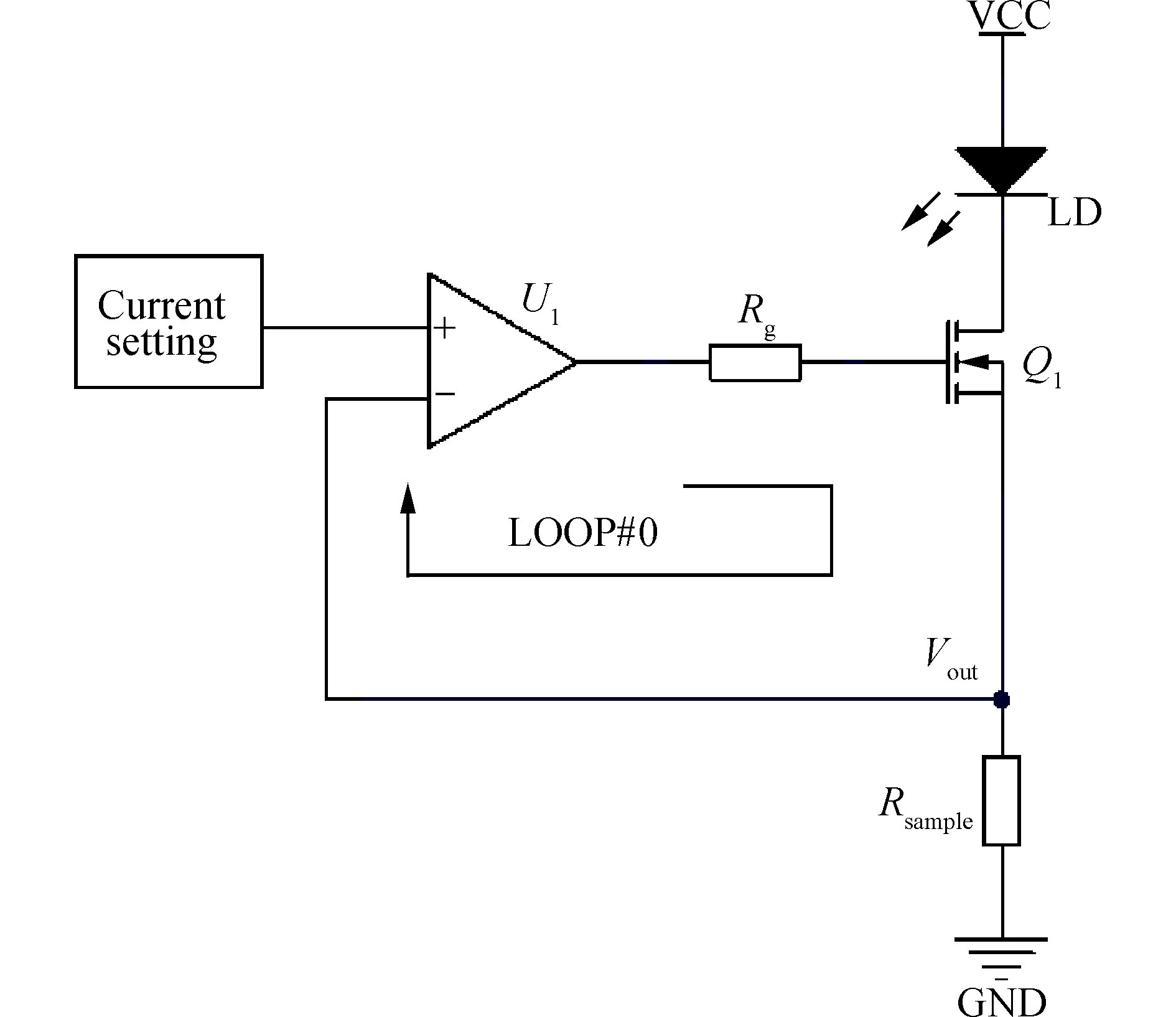 Schematic diagram of automatic current control module