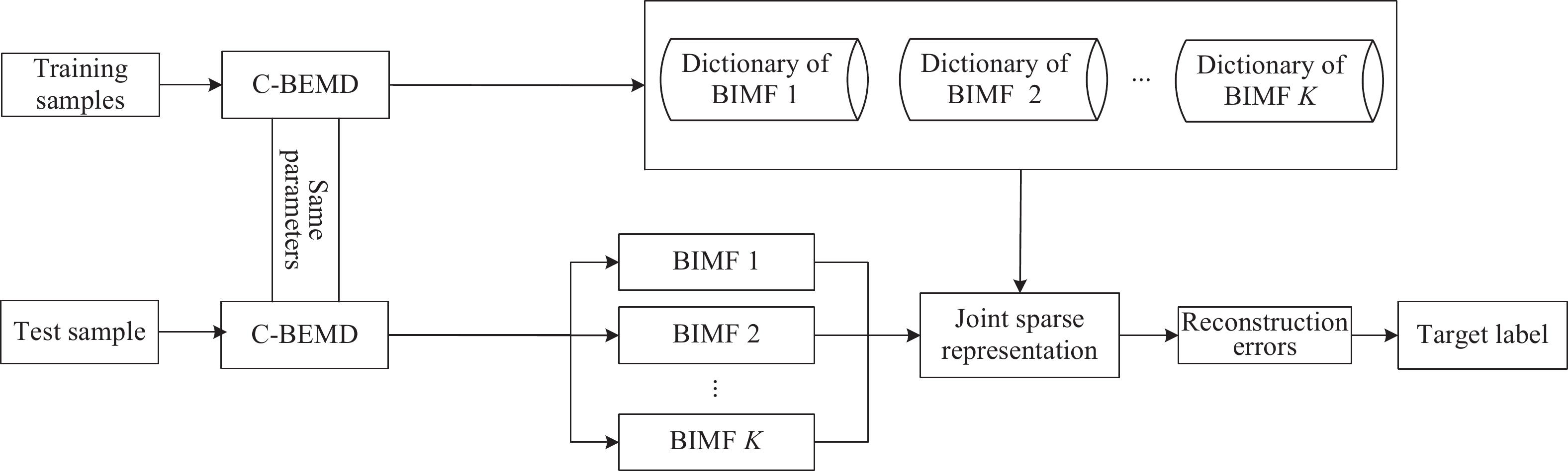 SAR target recognition method based on feature extraction by C-BEMD