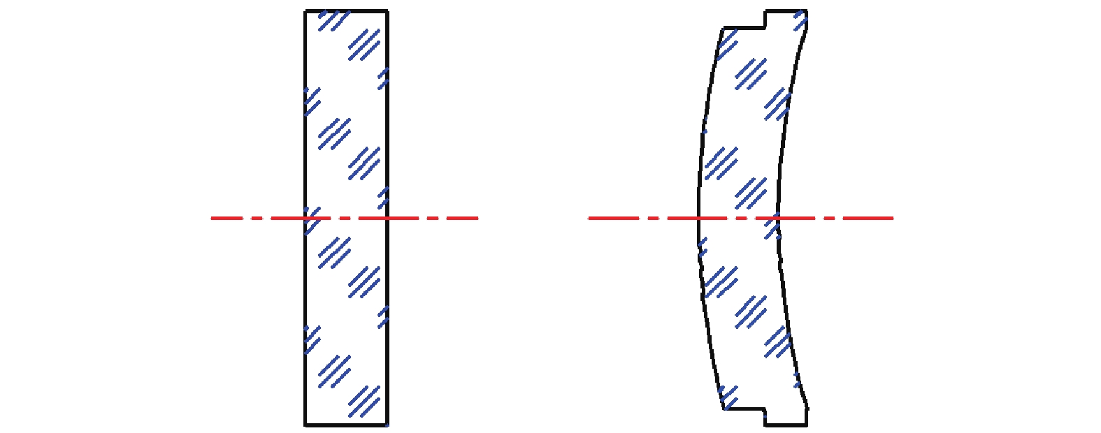 Schematics of two typical kind of underwater optical window structures