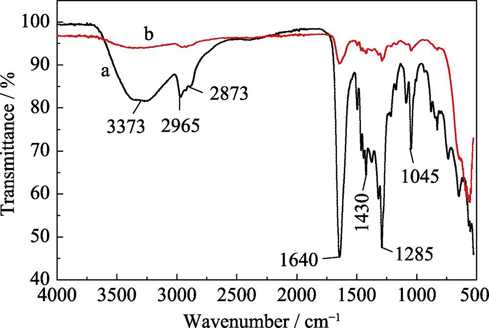 Infrared spectra of samples before and after calcination