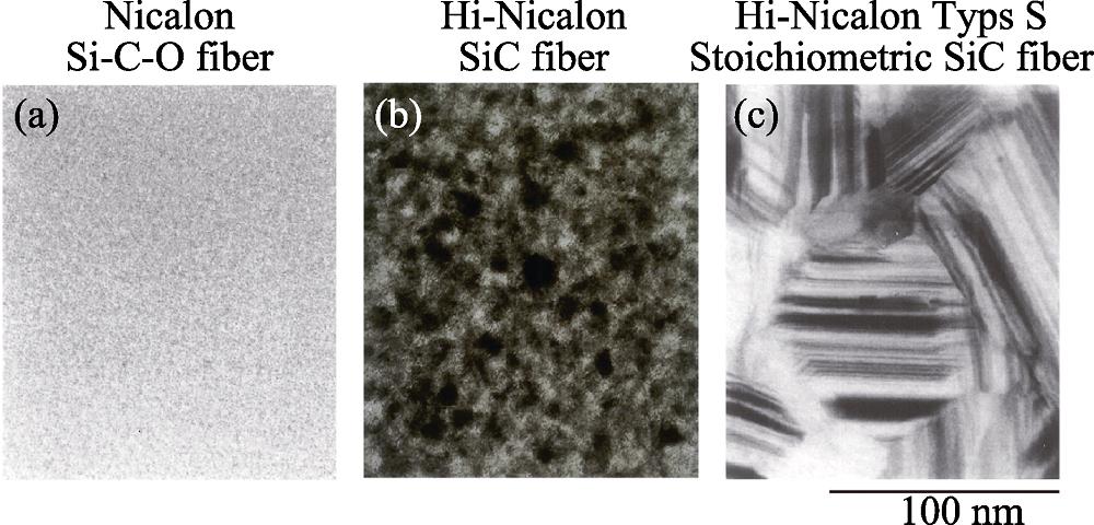TEM images of three generation SiC fibers[1]