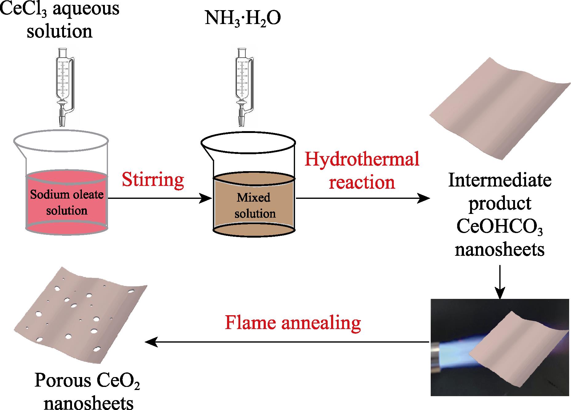Schematic illustration of preparation of CeO2 nanosheets