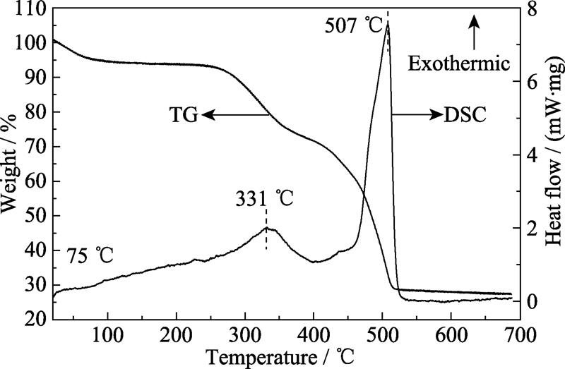 Thermal analysis curves of precursor foam
