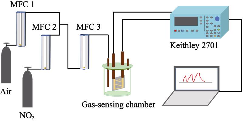 Schematic diagram of gas-sensing test device