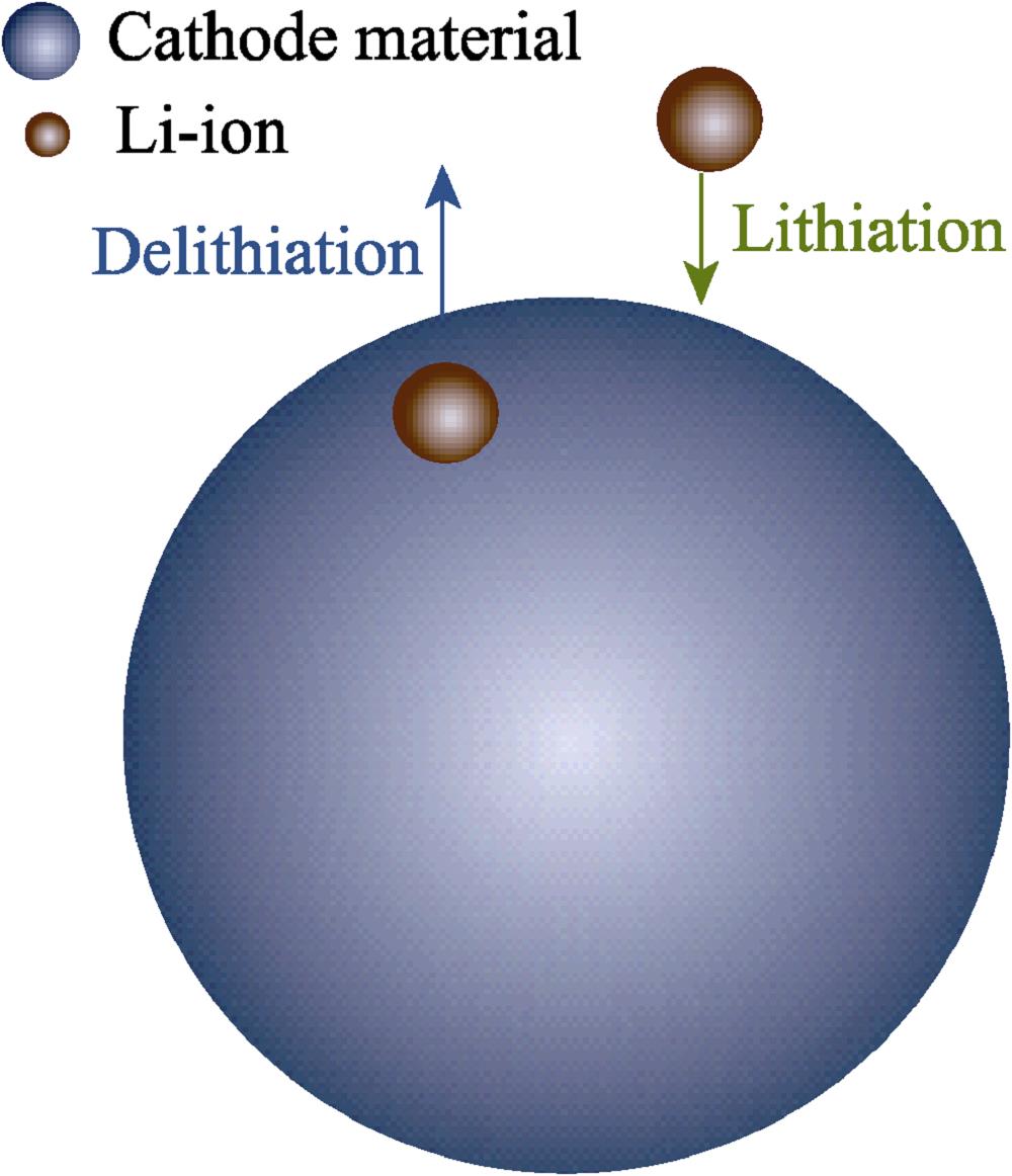 Schematic illustration of active particle during the lithiation/ delithiation process