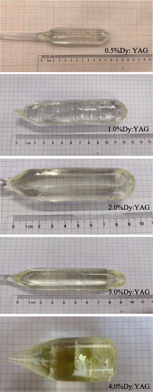 Photos of the as-grown single crystals