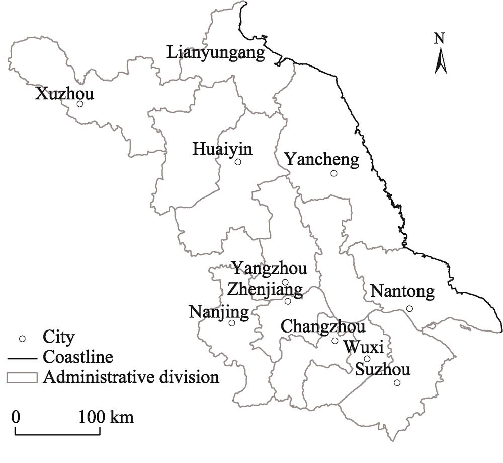 Location of Jiangsu Province, China