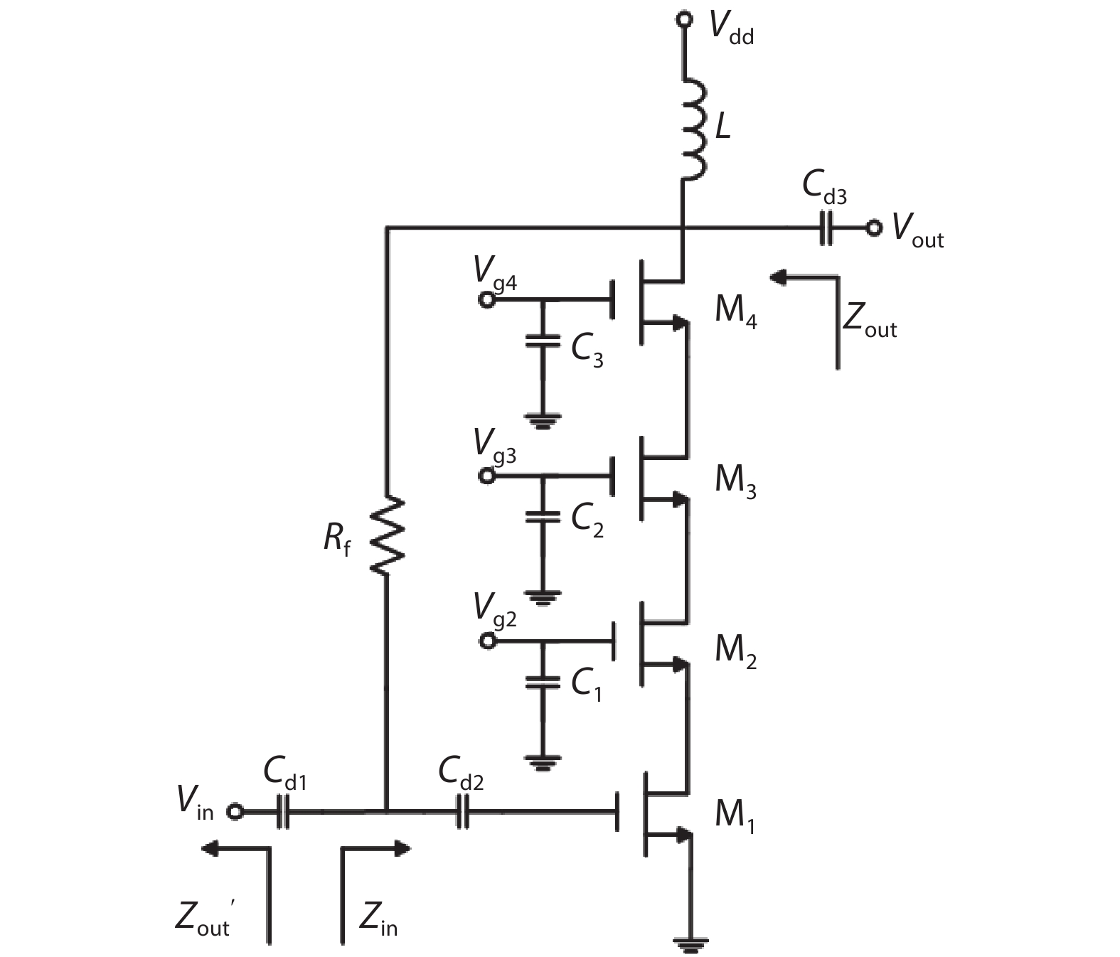 The equivalent AC circuit.