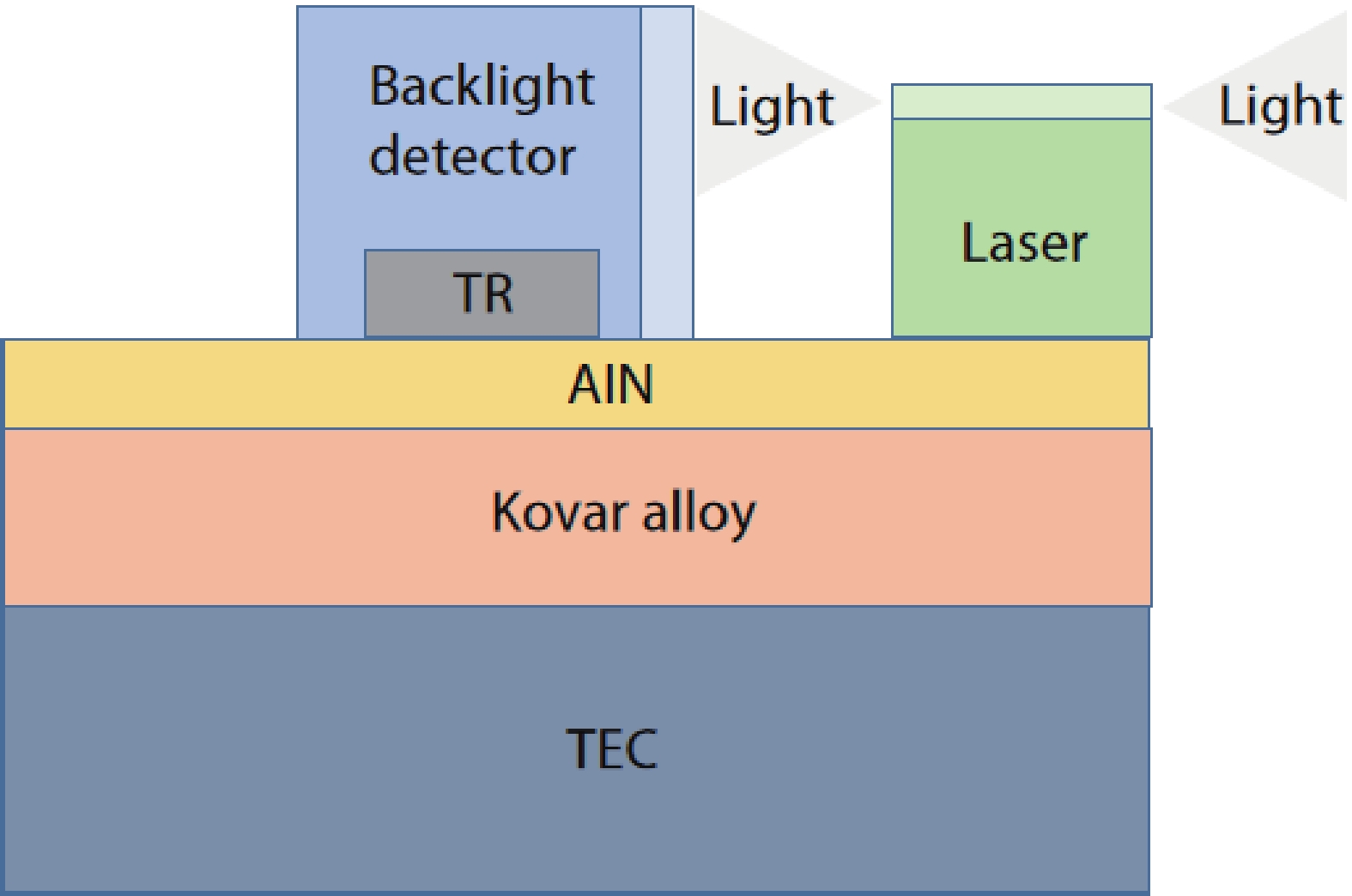 (Color online) Diagrammatic sketch of the laser chip unit.