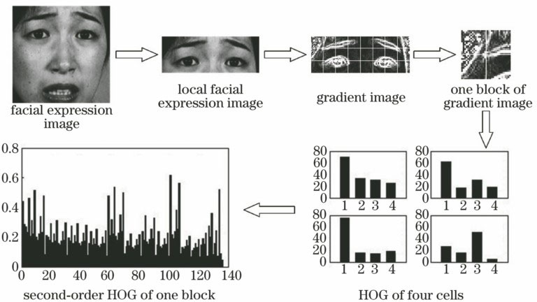 Second-order HOG features of local facial expression image