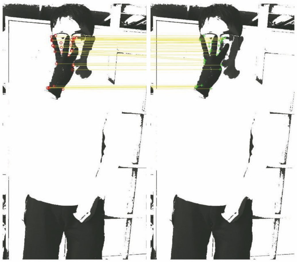 Matching image of two sign language frame