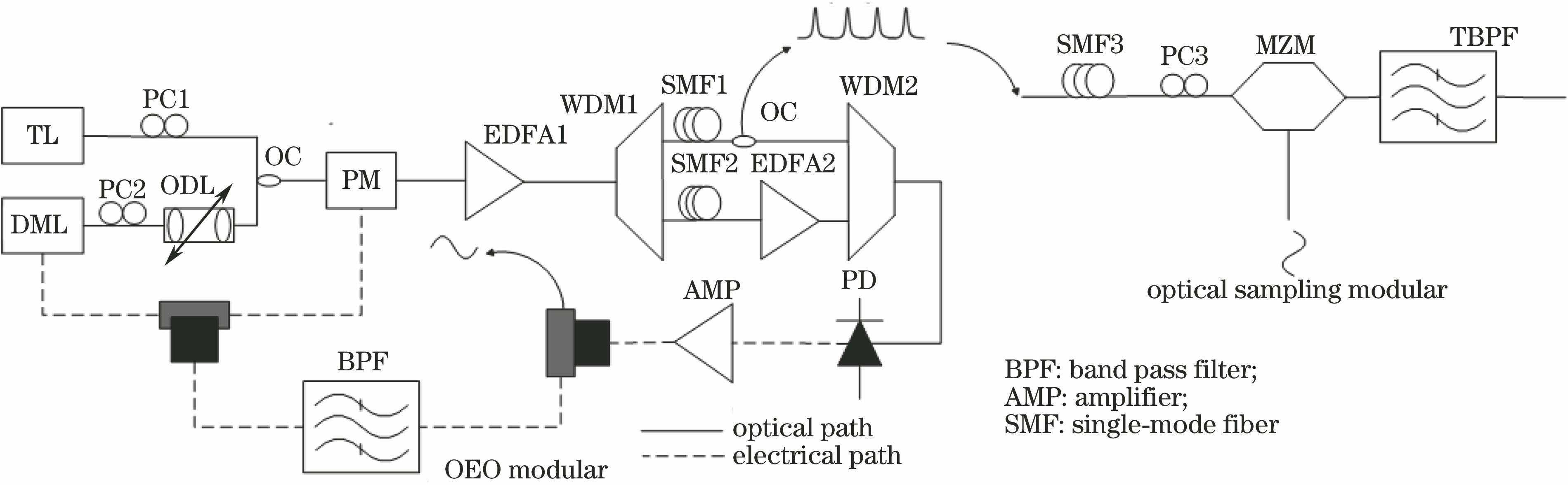 Optical sampling experiment based on dual-wavelength OEO