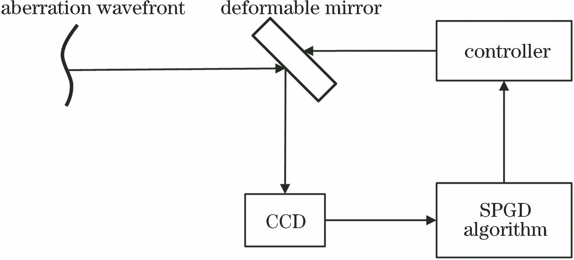 Block diagram of adaptive optics system without wavefront detection