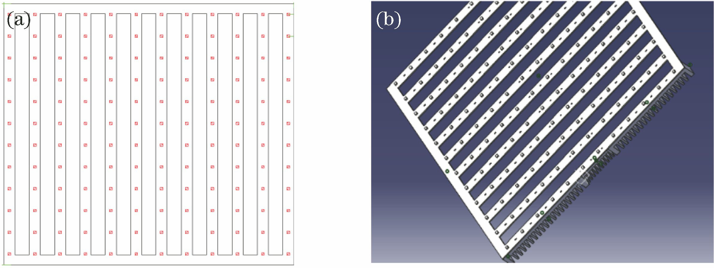Structural diagram of UV LED array module. (a) 2D structure; (b) 3D structure