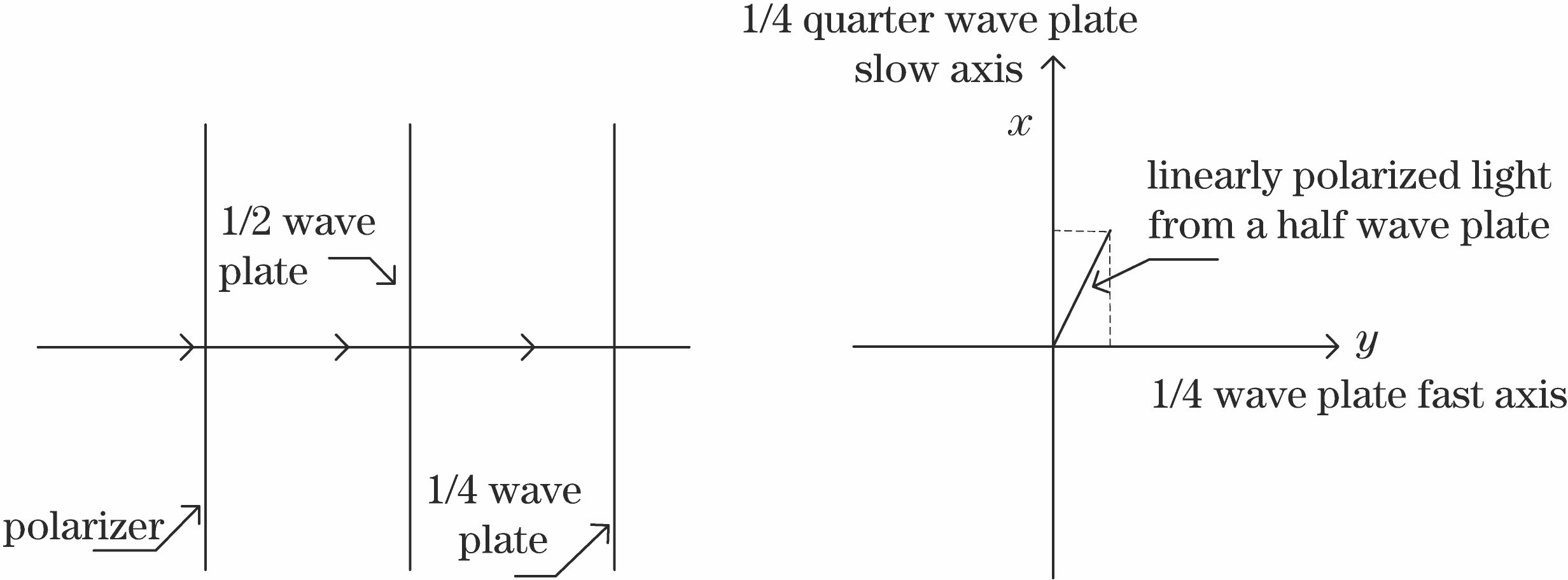 Linearly polarized light becomes elliptically polarized light after passing through 1/4 wave plate