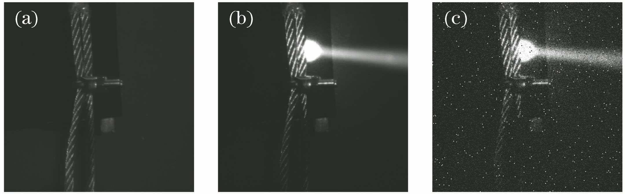 Schematic of training set. (a) Sample image; (b) image with backscattered light; (c) image with mixed noise