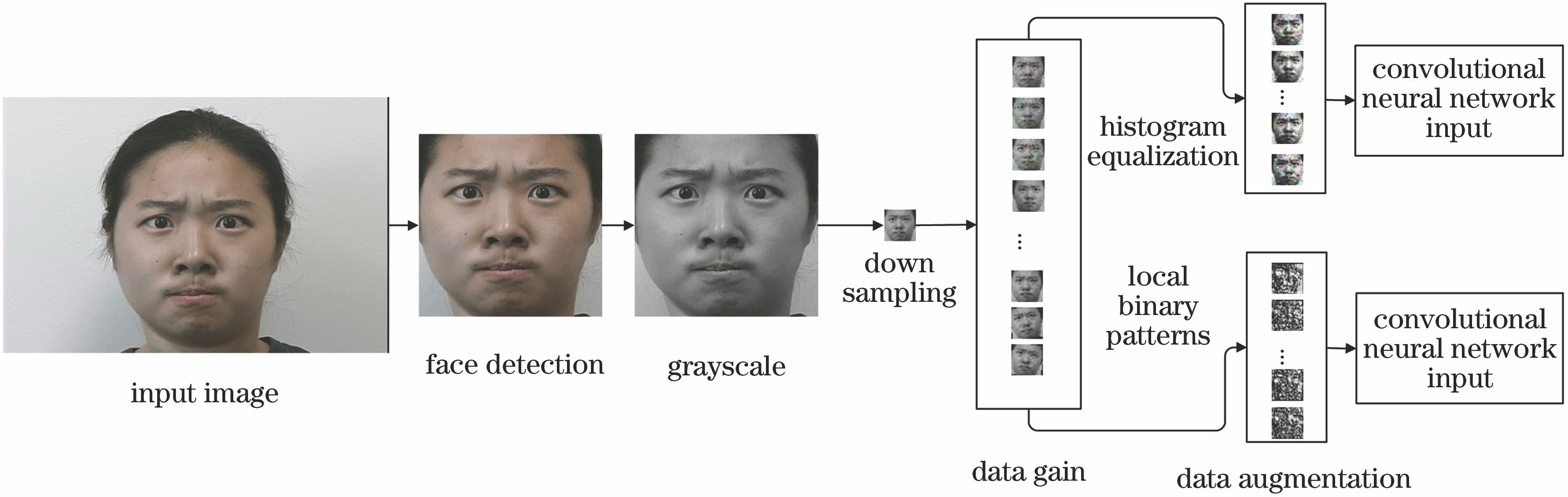 Pipeline of the facial expression preprocessing