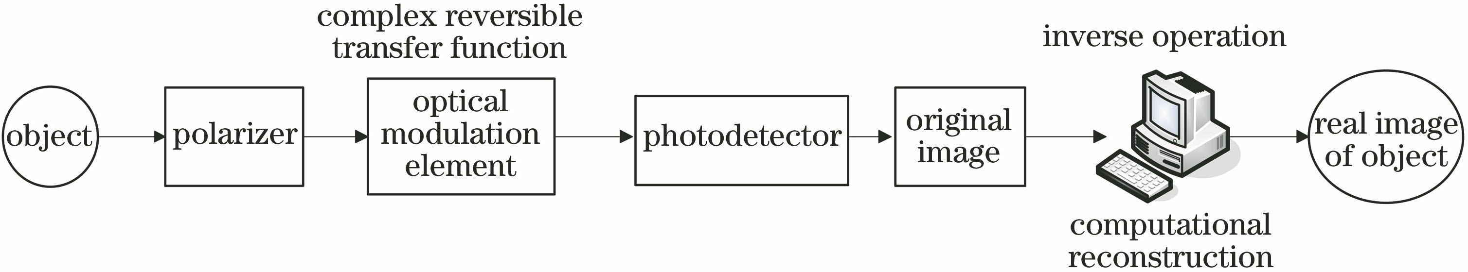 Principle diagram of lensless polarization computed imaging system