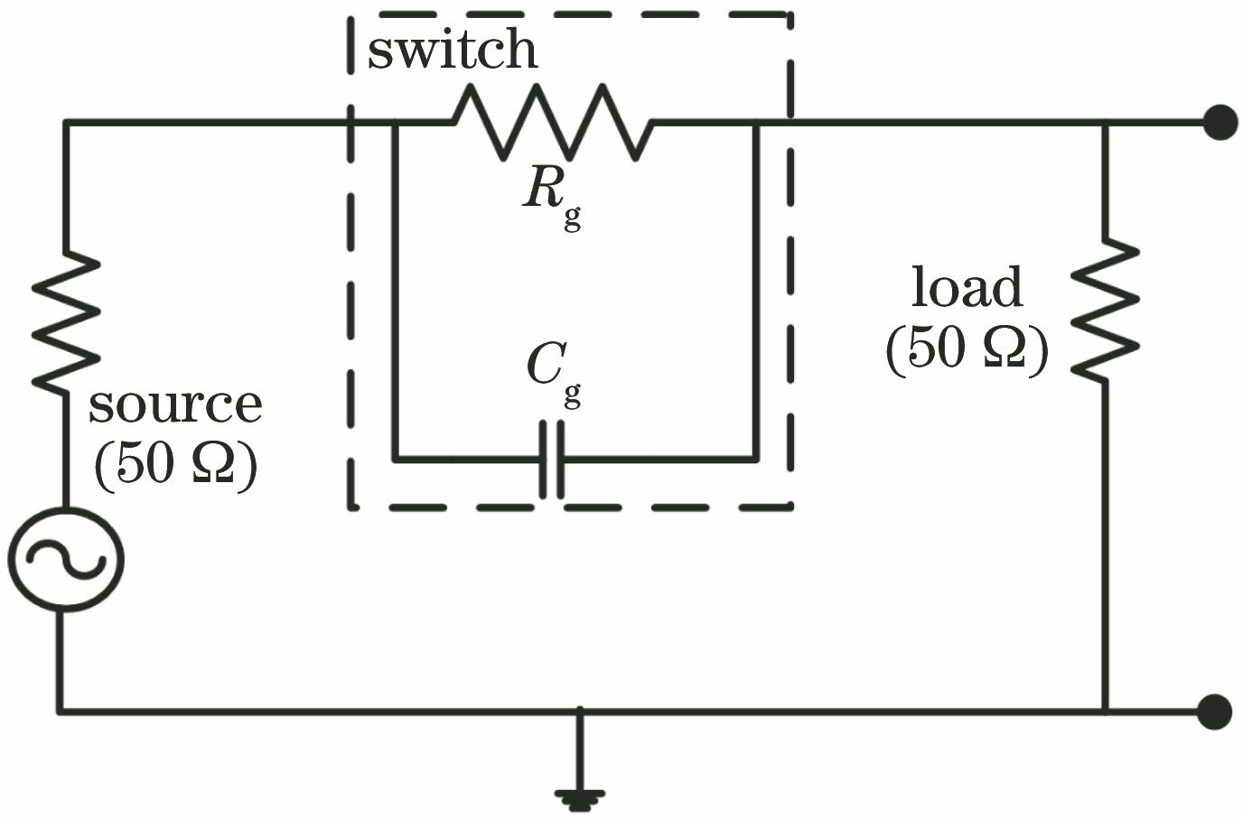 Lumped circuit model of photoconductive switch