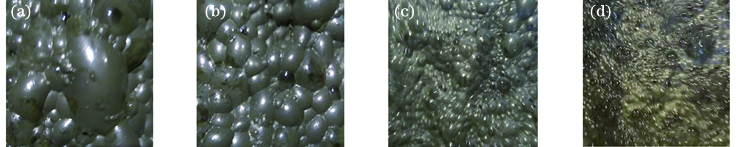 Foam images in different dosing states. (a) s1; (b) s2; (c) s3; (d) s4