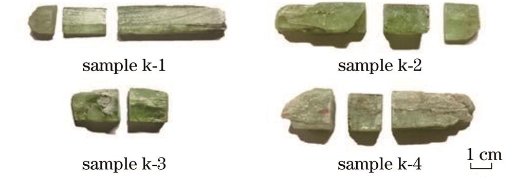 Feature of green kyanite samples