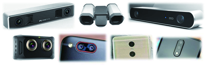 Examples of commercial stereo cameras