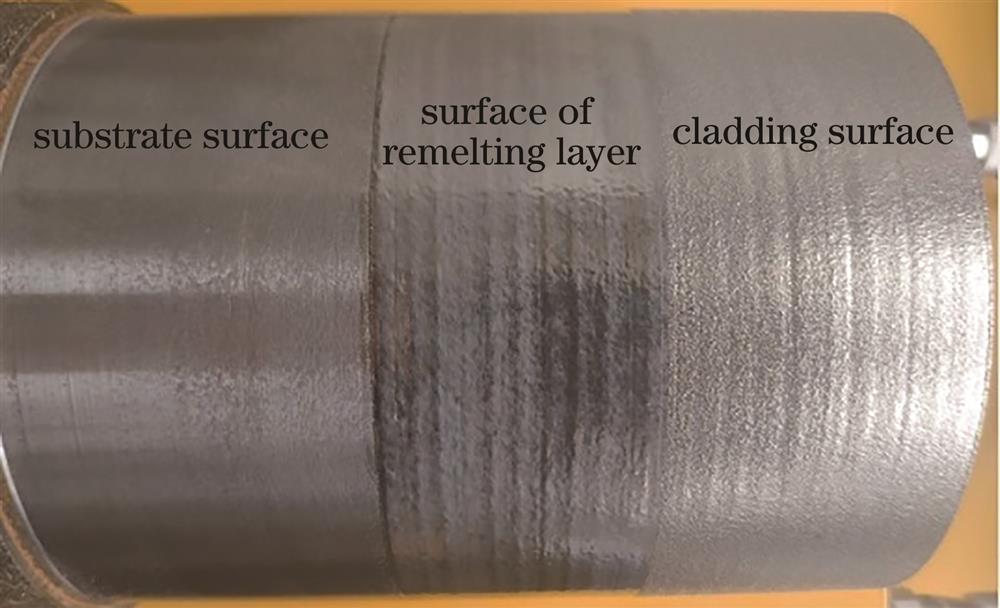 Macroscopic surface morphology of sample after cladding