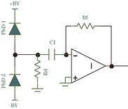 Balanced homodyne detection circuit with RC filter circuit