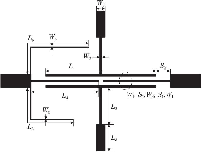 Structure of dual notched bands UWB filter
