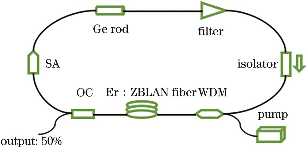 Schematic diagram of self-similar mode-locked Er-doped fluoride fiber laser at 2.8 μm