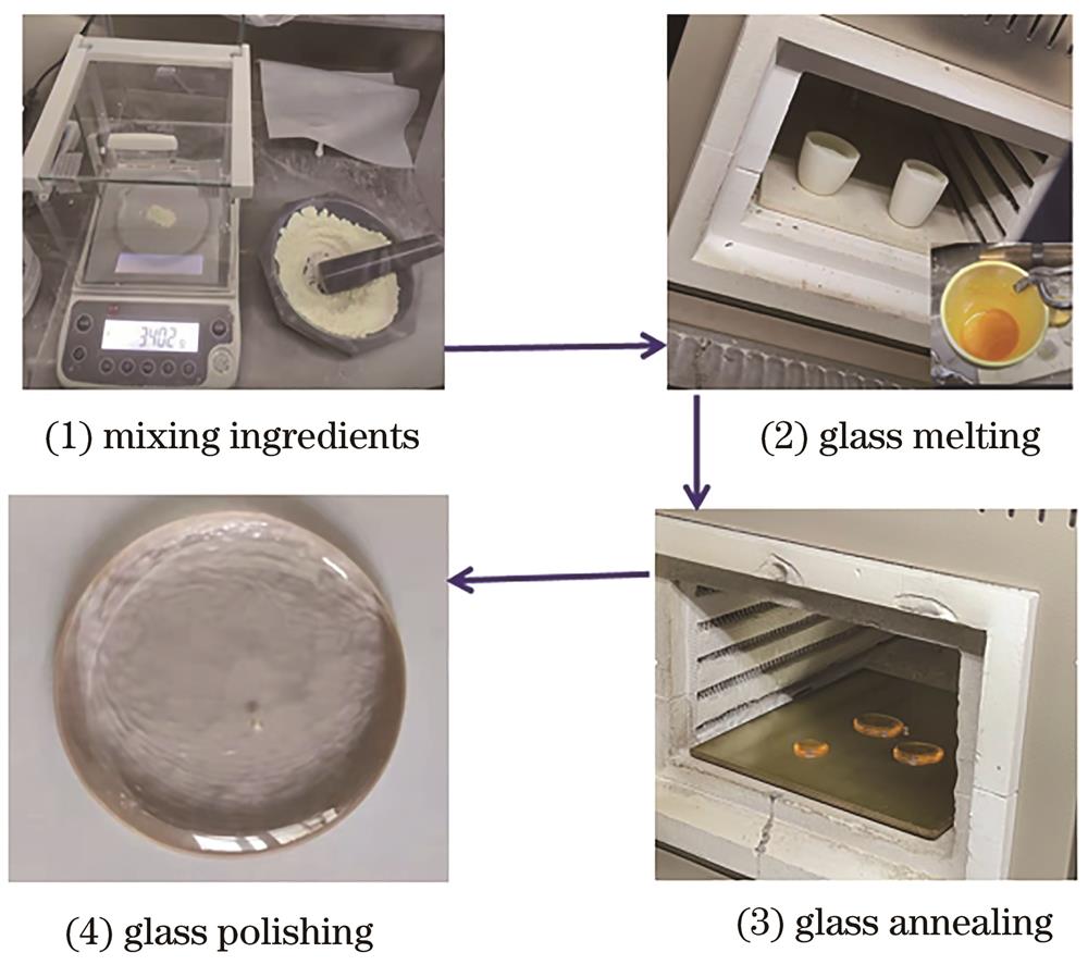 Preparation process of the rare earth ion-doped tellurite glass