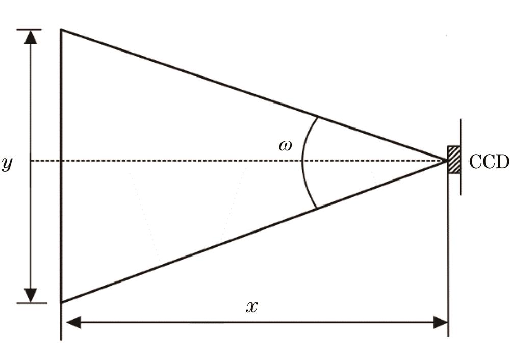 Schematic of horizontal field angle of lens