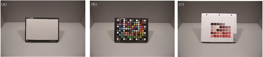 Experimental sample (a) ColorChecker White Balance; (b) ColorChecker Digital 140; (c) Munsell sample