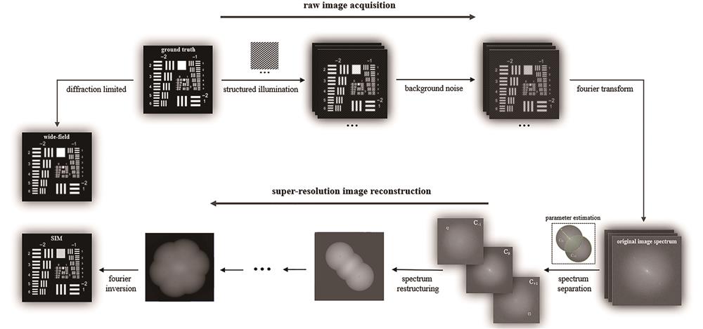 Principle of two-dimensional structured illumination microscopy
