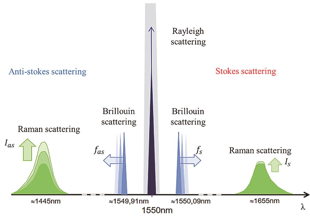 Typical light scattering in quartz optical fiber[14]