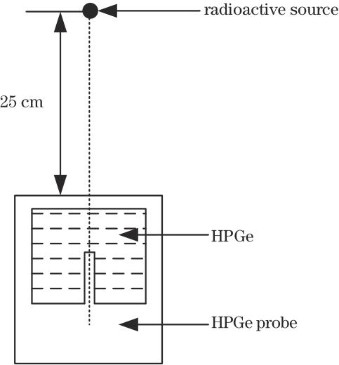 Corresponding irradiation structure diagram for measuring high-purity germanium (HPGe)