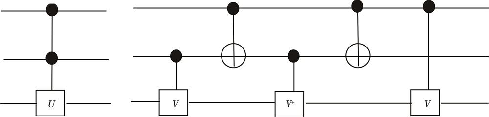 Quantum network for Toffoli gates using controlled NOT and phase shift gates