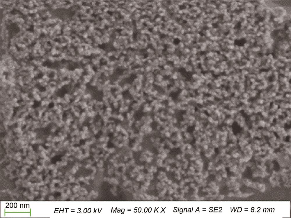 FE-SEM image of Pt-WO3 nano film(×50000)