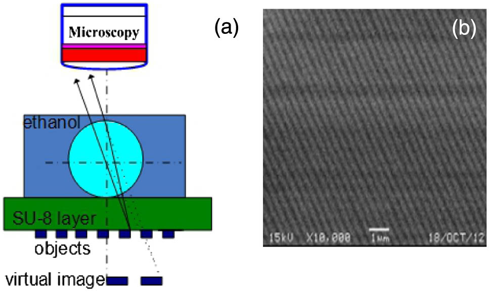 (a) Schematic of the experimental setup. (b) SEM image of a blank BD studied in this paper.