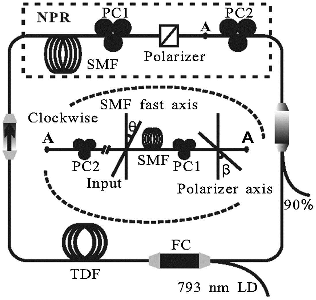 Setup of the proposed mode-locked TDFL using the NPR.