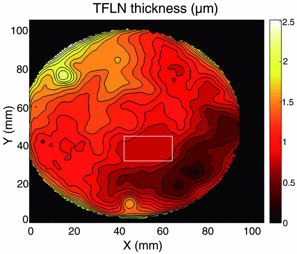 Thickness profile of the TFLN.