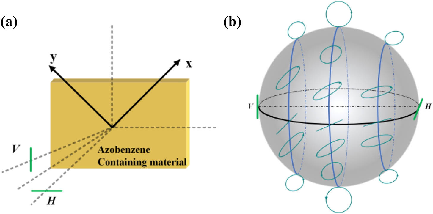 Recording process of polarization holographic grating and Poincaré representation of the resultant polarization states E.