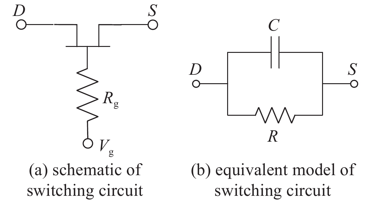 Schematic and equivalent model of switching circuit