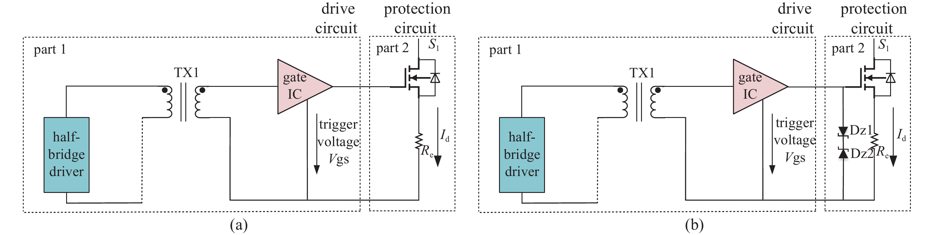 Schematic diagram of drive system with over-current protection